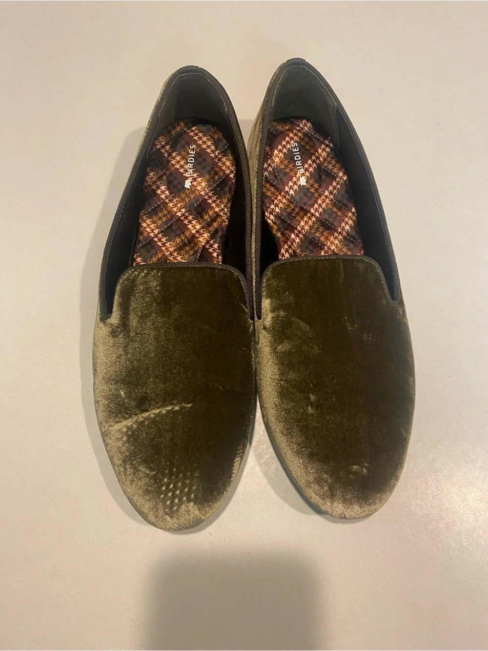 BIRDIES THE STARLING VELVET GREEN LOAFERS FLATS SMOKING SHOE SLIPPER SZ 12